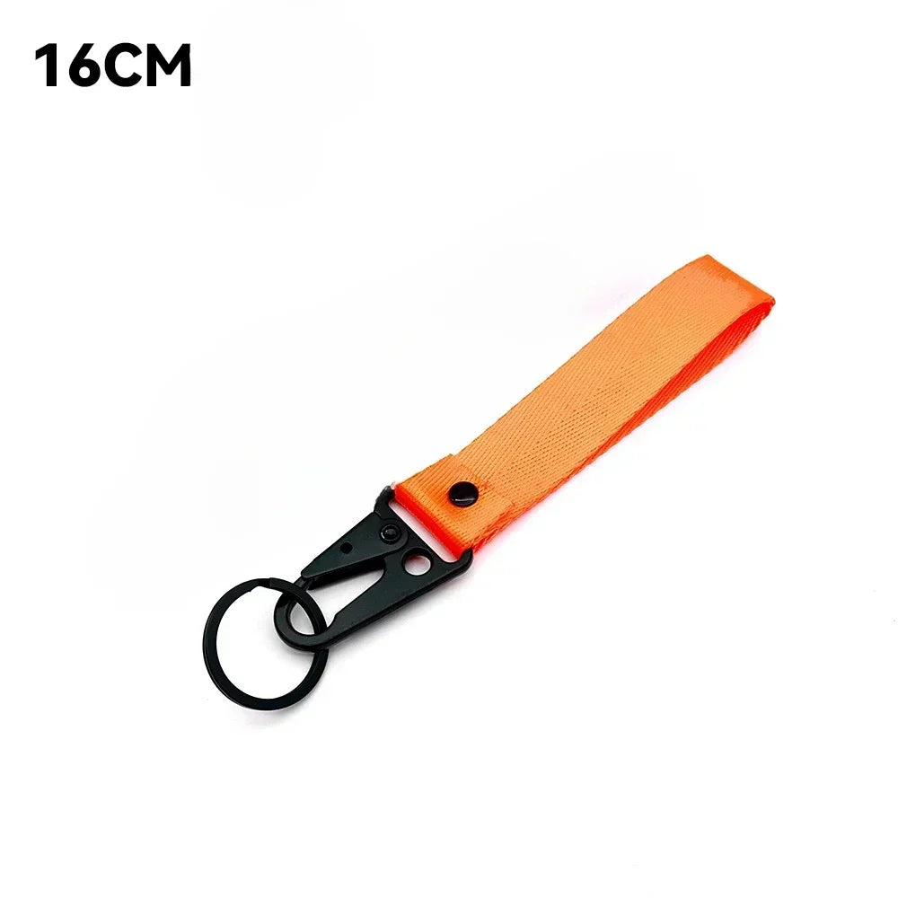 Custom Logo Ribbon Fabric Keychain for Motorcycle Personalize Eagle Beak Motor Car Key Chain Ring Men’s Women’s Webbing Keyring