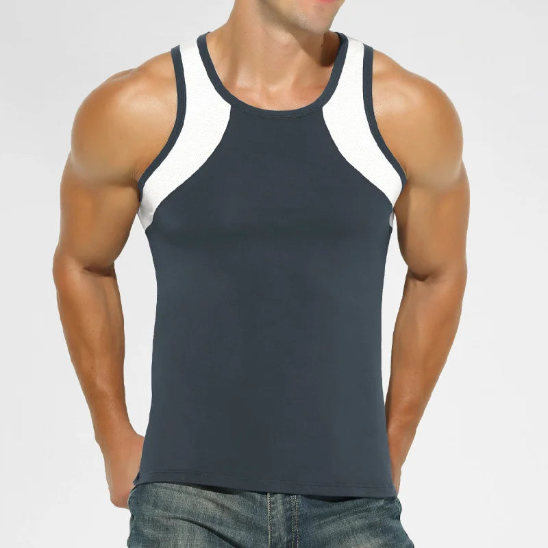 Vest Men's Comfortable Breathable Sling Hurdle Short-Sleeved Young Boys Sports Running Sleeveless T-Shirt Bottoming Shirt Unders