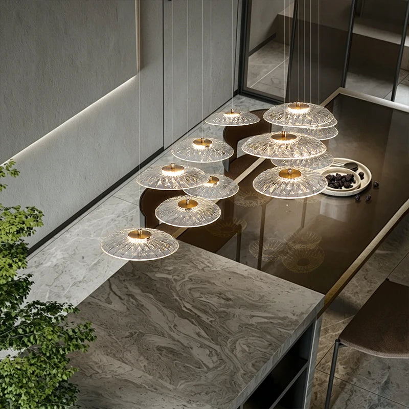 Dining room pendant light Modern villa dining room Kitchen pendant light designer glass Multi-head Hanging Lamp pendant light