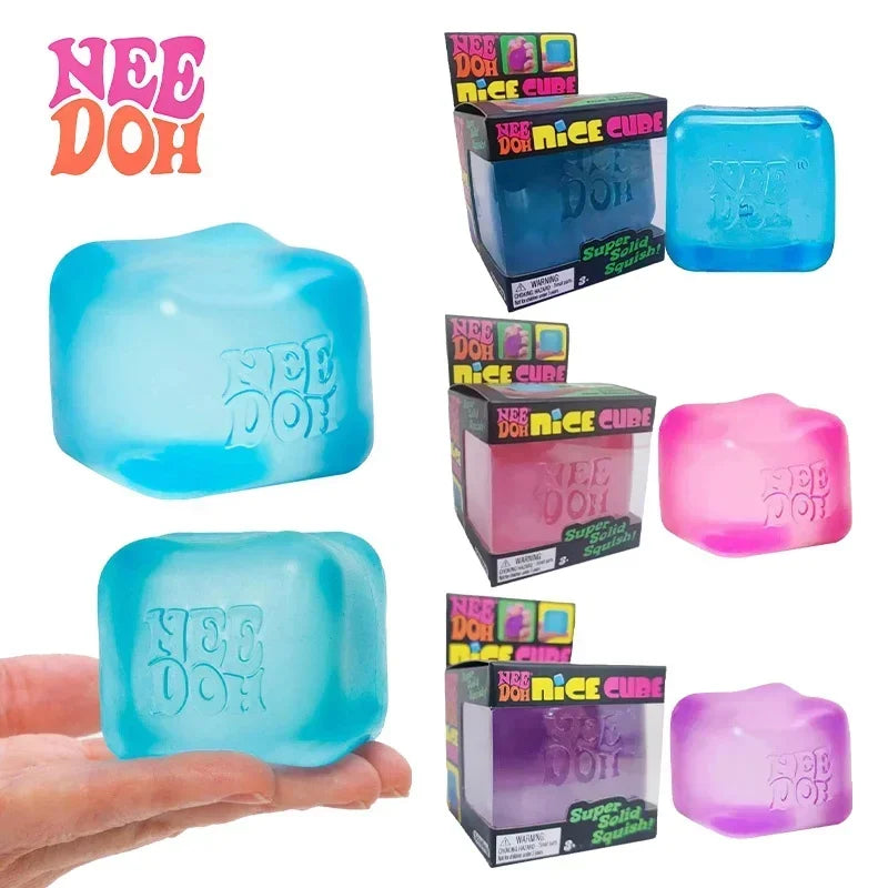 Needoh Nice Cube Transparent Maltose Solid Slow Rebound Squish Toy Stress Squeeze Fidget Relief Desktop Anxiety Release Gift