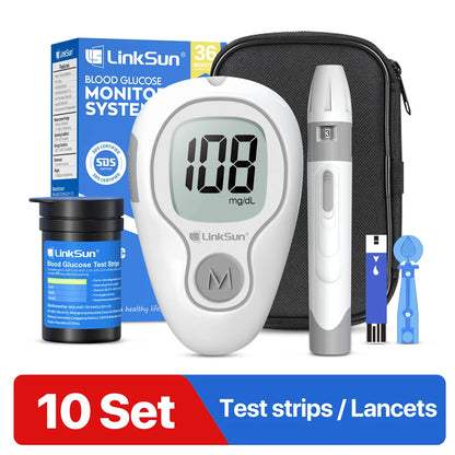 LinkSun G-425-3 Blood Glucose Meter 10/50/100pcs Test Strips Medical Diabetes Blood Sugar Test Monitor Complete Kit Glucosemeter