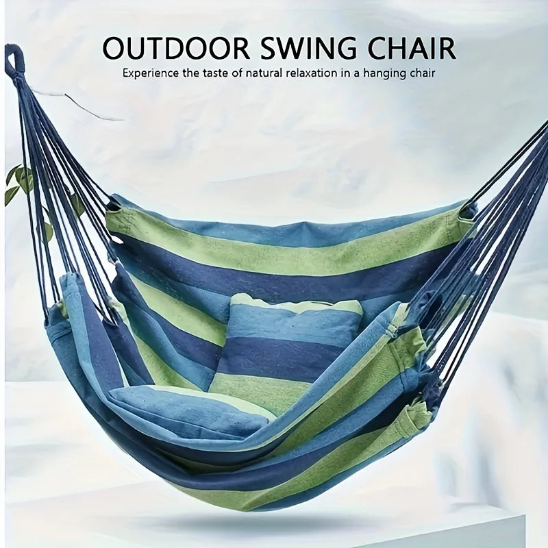 Outdoor New Swing Hammock Chair Canvas Leisure Chair No Pillow Or Cushion Dormitory Hammock Swing Rocking Chair(With Storage Bag