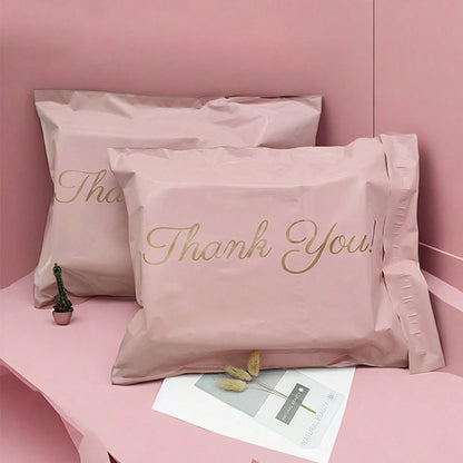 30/50Pcs Thank You Pink Shipping Bags Waterproof Plastic Express Mailing Bags Gifts Packing for Clothing Small Business
