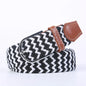 Unisex Elastic Fabric Woven Casual Women Belt Pin Buckle Expandable Braided Stretch Canvas Stylish Leisure Belts for Men