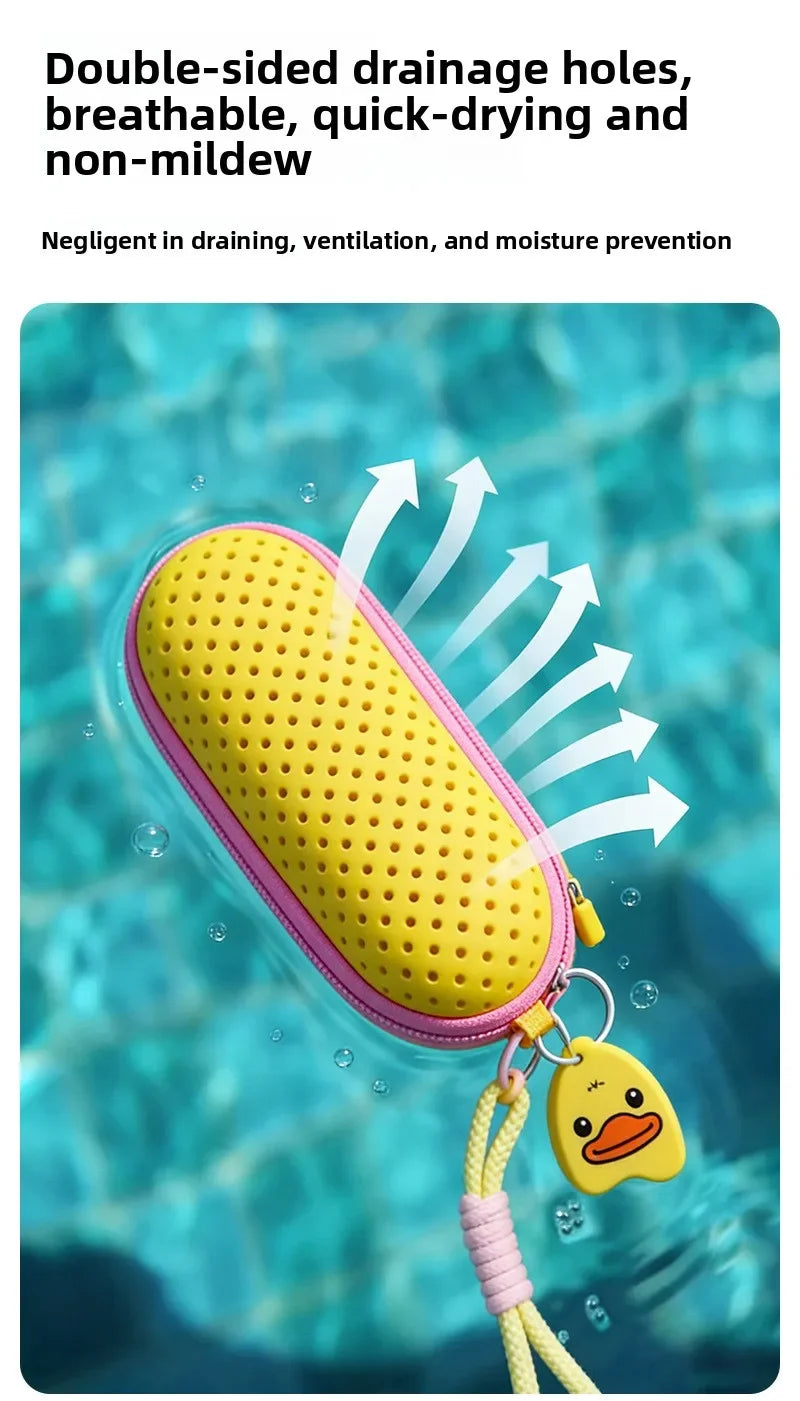 Perforated EVA Breathable Swim Goggle Storage Case with Handle Portable Glasses Sunglasses Case Swimming Gear Accessories