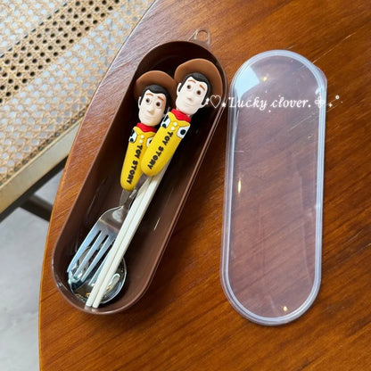 Toy Story 5 Spoon Fork Cutlery Set Woody Buzz Lightyear Jessie Forky Alien Cartoon Character Birthday Christmas Gift For Fans