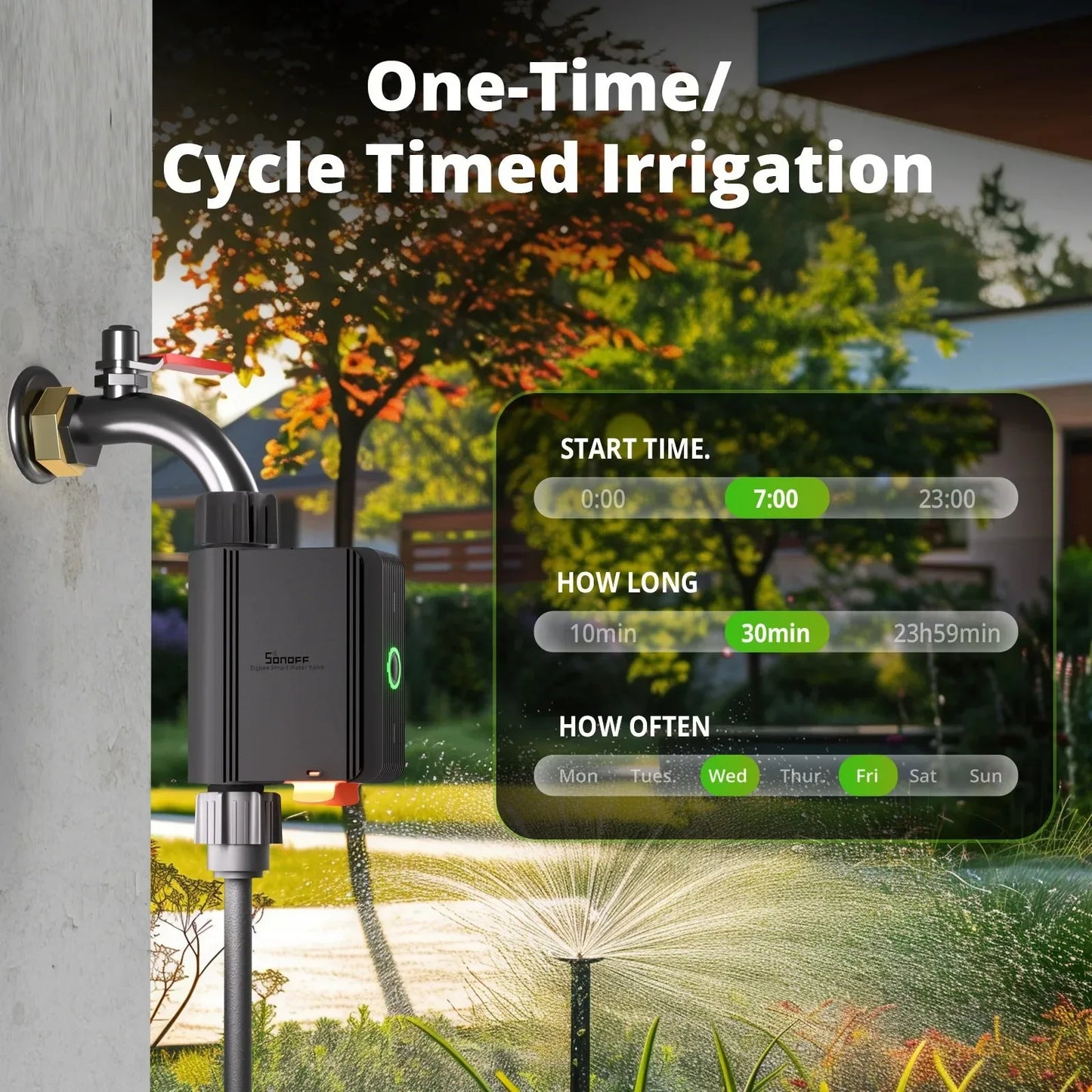 SONOFF SWV SONOFF Water Valve SWV-BSP Zigbee IP55 Irrigation System Setting Controller Home Automate Compatible with Alexa Googl