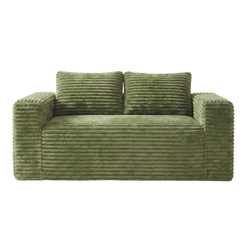 Boneless Deep Seat Double Sofa No Assembly Needed Foam Floor Cushion Sofa Plush Corduroy Fabric Apartment Bedroom Living Room