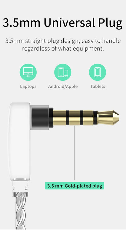 KBEAR Lark 1DD+1BA Hybrid IEM HiFi Earphones Zinc Alloy Shell 10mm Dynamic Driver Wired Headphones with Detachable 2Pin for Audiophile & Studio