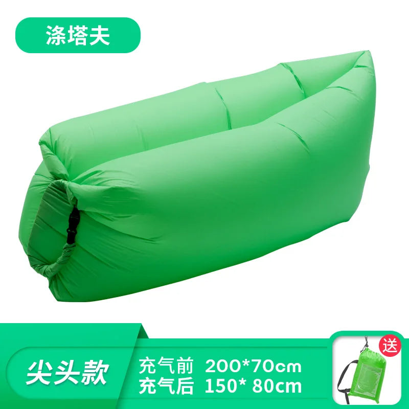 Pillow style inflatable sofa, outdoor portable lazy air sofa, foldable inflatable bed, sleeping bag