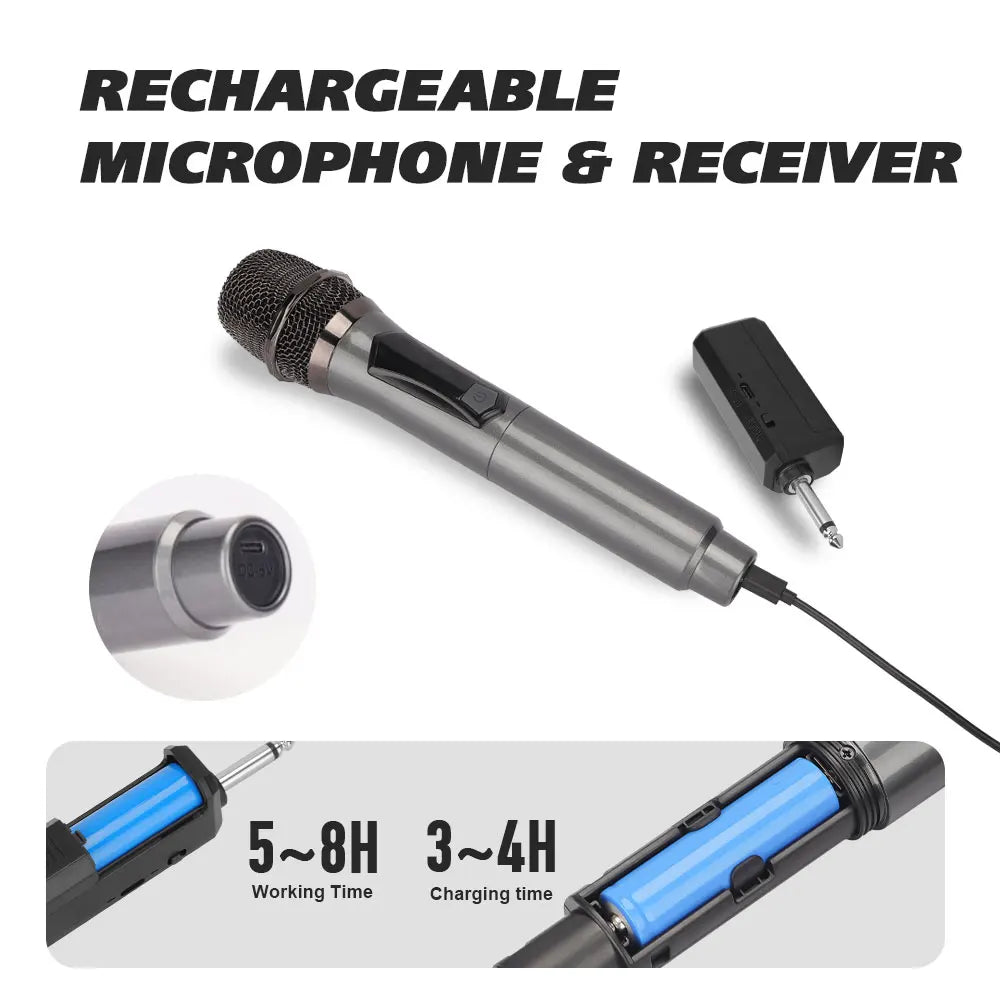 LMBGM W7 2.4G wireless charging handheld microphone system with long battery life for churches, karaoke, outdoor performances