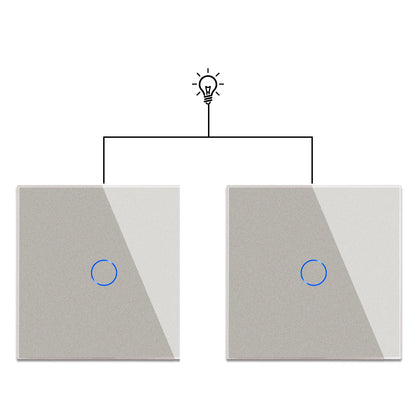 Bingoelec Grey Smart Light Switch and WiFi Wall Socket with Crystal Glass Panel Switches with Sockets Home Improvement