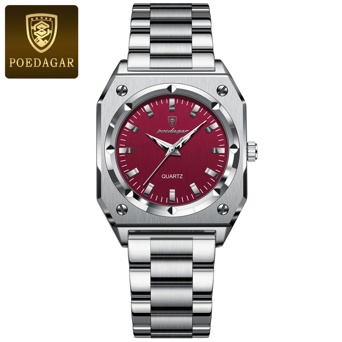 POEDAGAR Square Luxury Ladies Watch Waterproof Stainless Steel Luminous Fashion Woman Watch Elegant Quartz Women's Watches Reloj