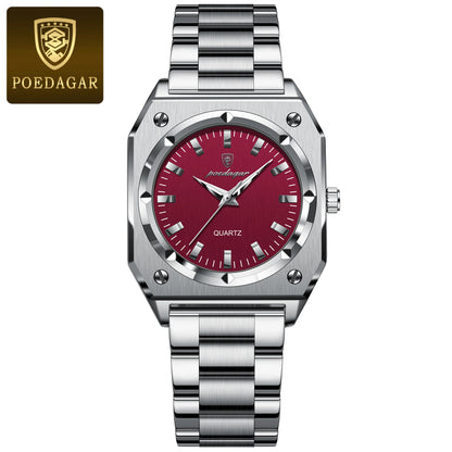 POEDAGAR Square Luxury Ladies Watch Waterproof Stainless Steel Luminous Fashion Woman Watch Elegant Quartz Women's Watches Reloj