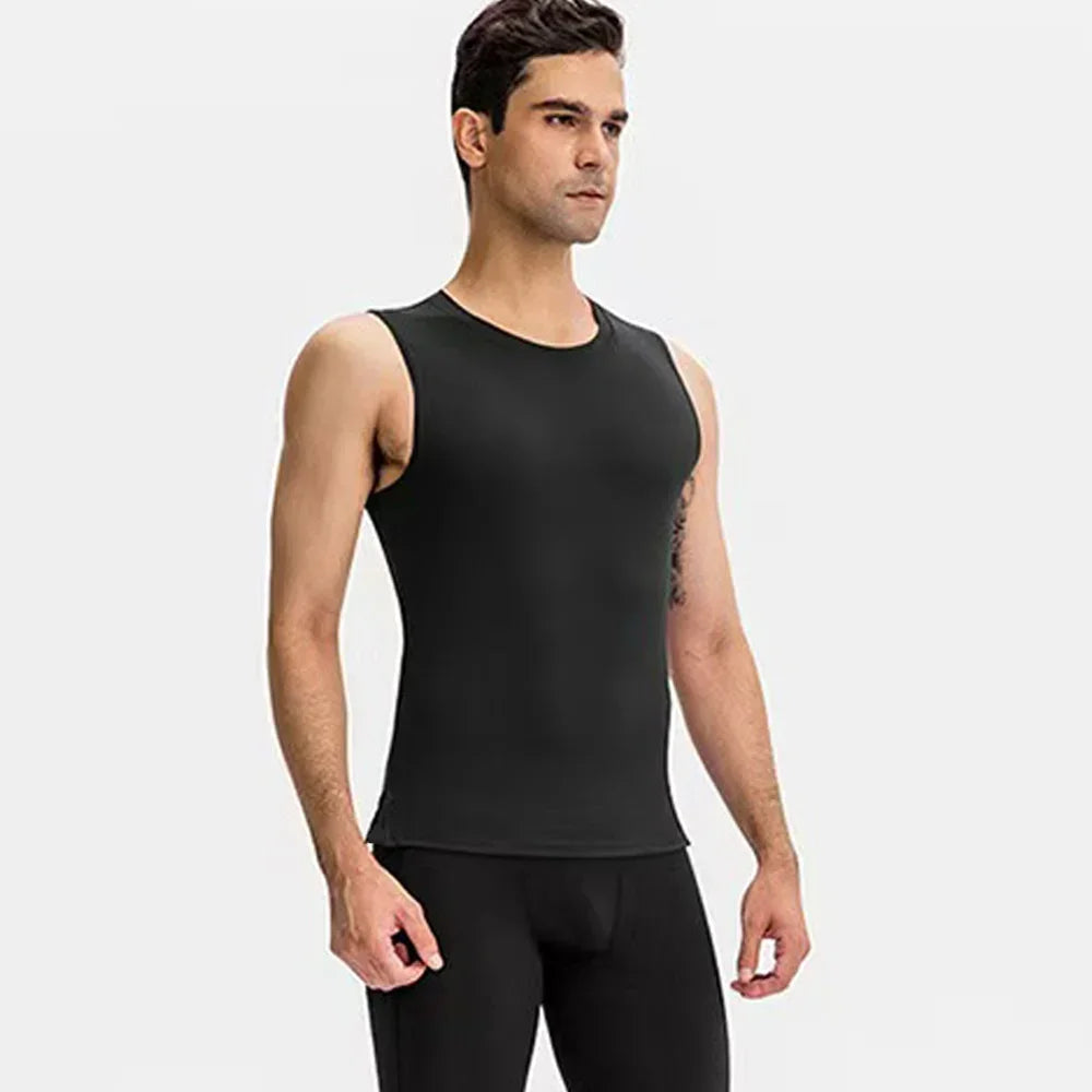 elastic sleeveless running Gym men's and women's free custom logo compression vest, quick drying sports sleeveless T-shirt
