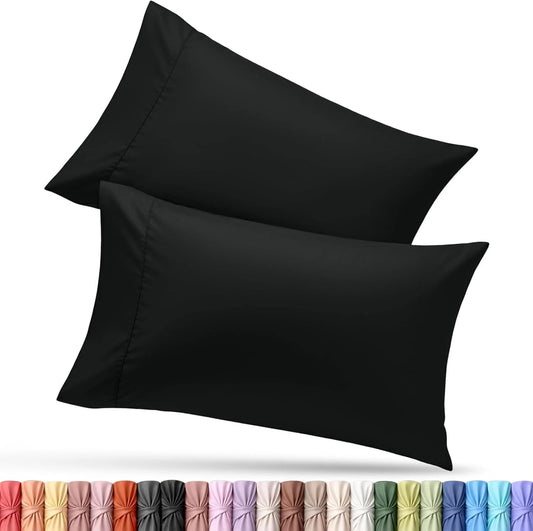 2Pcs Pack Microfiber Pillowcases Solid Color, Envelope Closure, Machine Washable, Woven Fabric, for Bedroom, Living Room