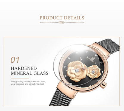 NAVIFORCE Luxury Women Watch Waterproof Dress Wristwatch Stainless Steel Bracelet Strap Elegant Lady Fashion Casual Female Gift