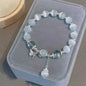 New Simple Beads Crystal Bracelet for Women Girls Korean Ins Flower Fox Feather Tassel Bracelets Friendship Jewelry Gifts 2024