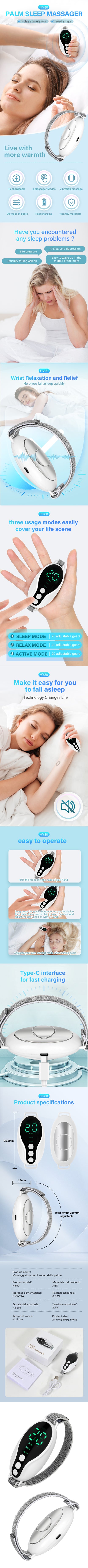 New 1 Set Handheld 20 Levels EMS Sleep Aid Relaxation Treatment Microcurrent Pulse Hypnosis Device Suitable Insomnia Anxiety