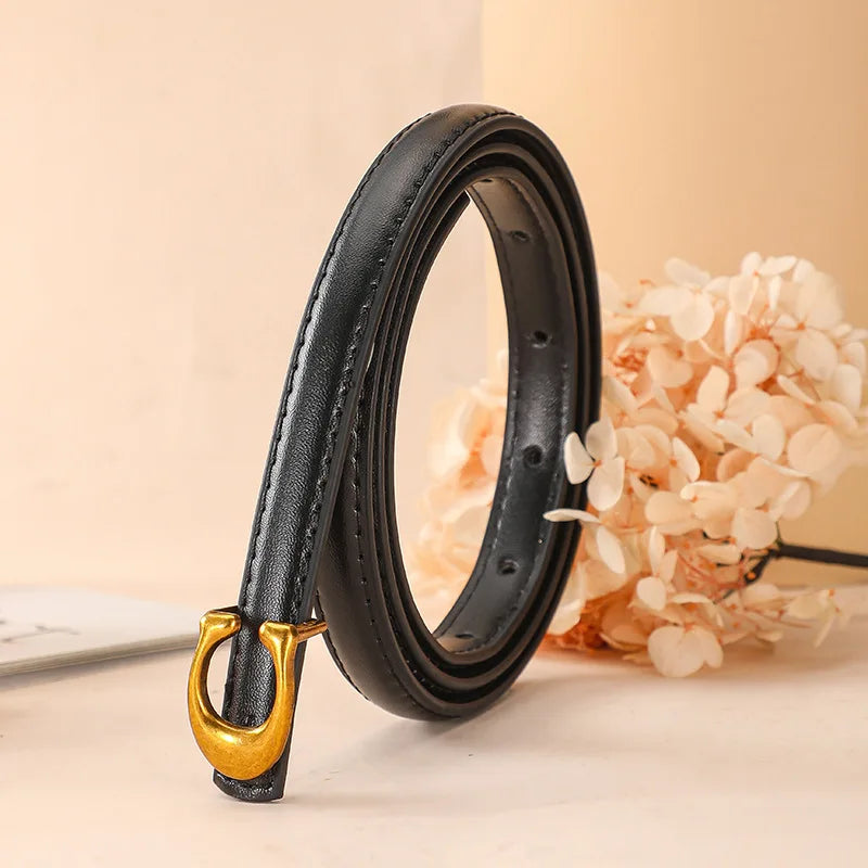 C-shaped Smooth Buckle Simple Women's Soft Durable Belt Fashion Women's Clothing Accessories Paired With Business Casual Belt