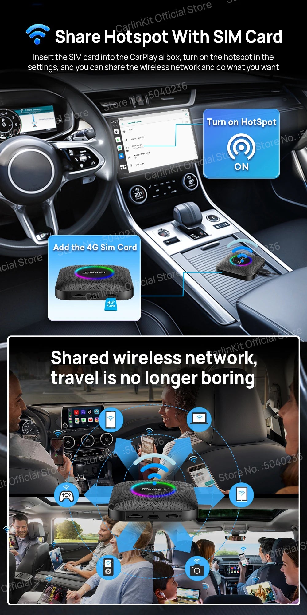 CarlinKit CarPlay Ai Box Android 13 SM6225 8 Cores 64GB 128GB Car Smart Streaming Box Wireless CarPlay Android Auto For Netflix