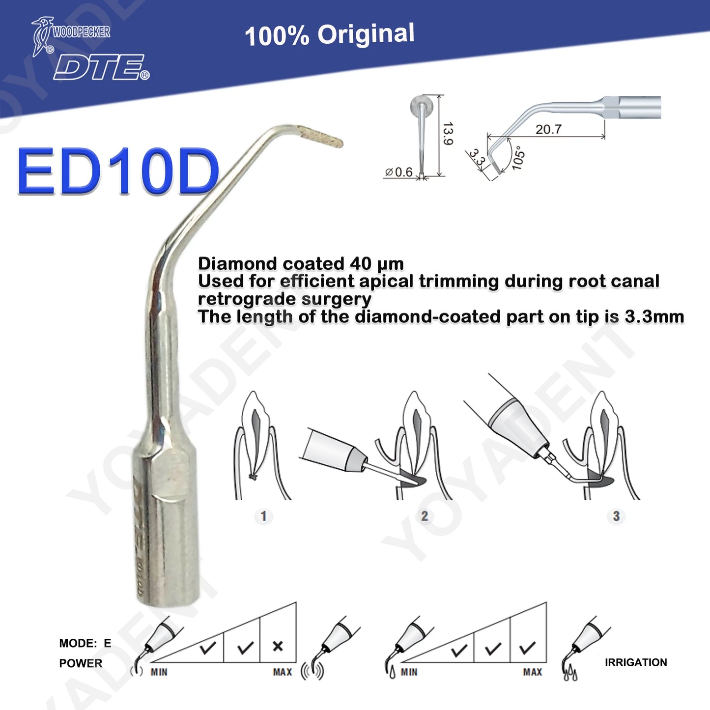 Woodpecker DTE Dental Endo Tips Ultrasonic Scaler Tips Scaling Tips ED-Series Fit NSK SATELEC Scaler Handpiece Dentistry Product