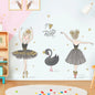 Ballet Girl Vinyl Child Wall Stickers For Baby Kids Room Decoration Adhesive Wallpaper Bedroom Accessories Room Decor Wall Art