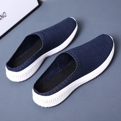 Summer Men Casual Shoes Mesh Loafers Breathable Half Slippers Outdoor Indoor Women Comfortable Fashion Couple Walking Sneakers