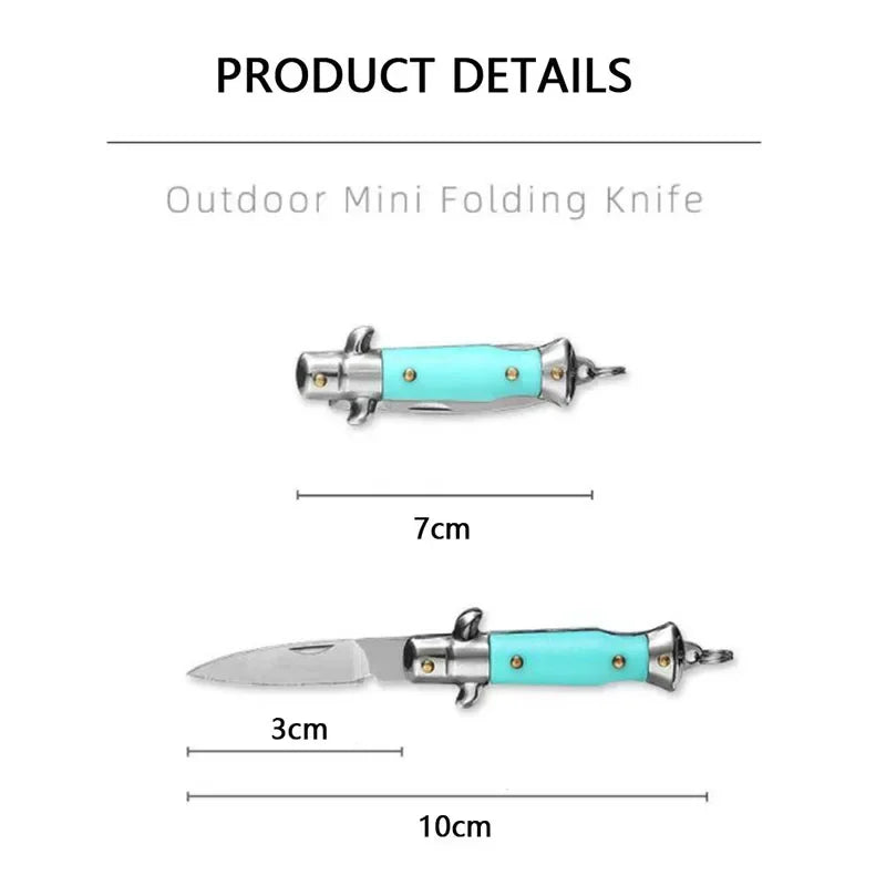 MiniPortable Folding Pocket Knife Multifunction EDC Keychain Pendant Camping Outdoor Survival Blade Cutter Opener Unpacking Tool