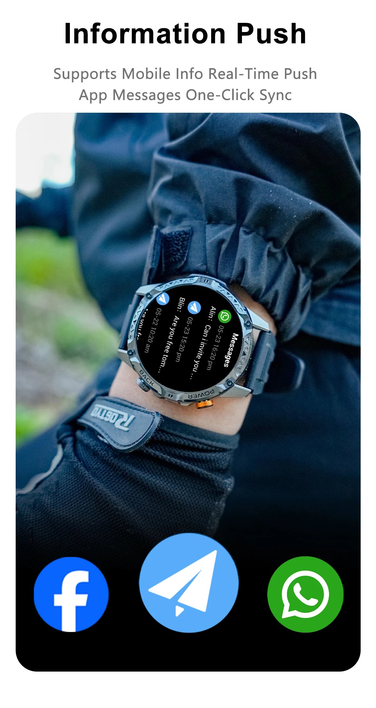 LIGE Nowy wojskowy do T-Rex 3 Ultra Smart Watch Bateria 1000 mAh Wodoodporny IP68 Kompas Latarka Sportowy monitor Smartwatch Mężczyźni