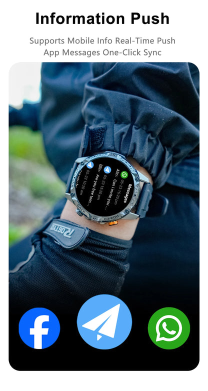 LIGE Nowy wojskowy do T-Rex 3 Ultra Smart Watch Bateria 1000 mAh Wodoodporny IP68 Kompas Latarka Sportowy monitor Smartwatch Mężczyźni