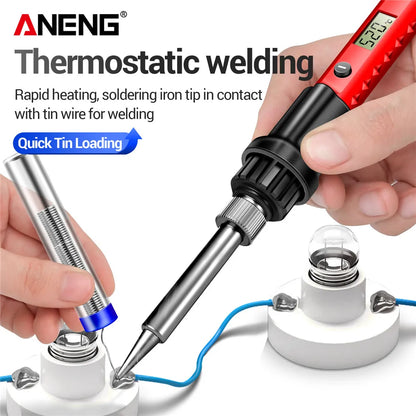 Electric Soldering IronANENG SL105 Digital Display Adjustable Temperature SL104 Adjustment Knob Professional Welding Repair Tool