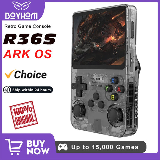 BOYHOM 256G 128G R36S Retro przenośna konsola do gier system Linux 3,5 cala IPS przenośny odtwarzacz kieszonkowy 64 GB gry wideo prezenty dla dzieci