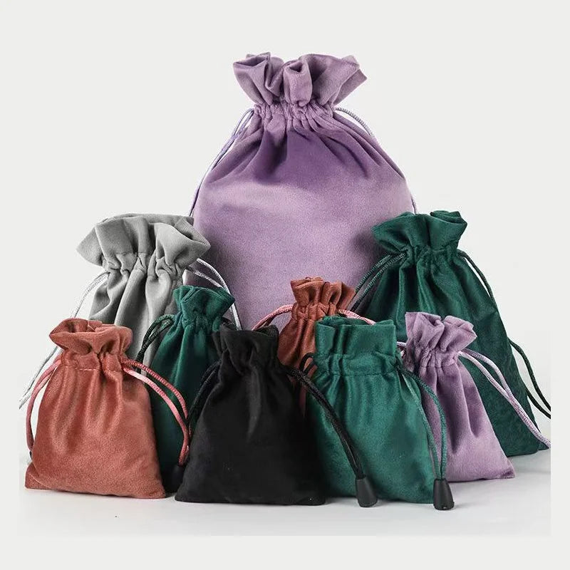 1pcs Gift Cloth Bags with Drawstring New Year Wedding Easter Package Pouches Soft Touching Jewelry Velvet Bag