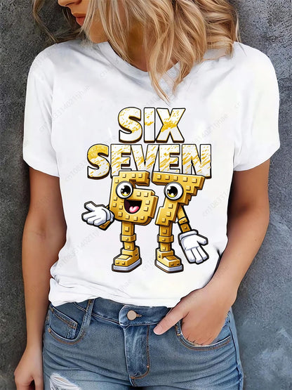 Funny 67 Brainrot Women T Shirts for Laddy Six Seven Brain Rot T-Shirt Party Tshirt for Girls T shirt for Woman Tops Tees