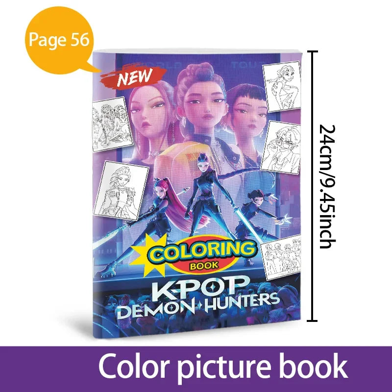 Stress Relief Coloring Book Cute Anime Girls 36/56 Pages Relaxing Activity Book for Adults Kids Birthday Gifts