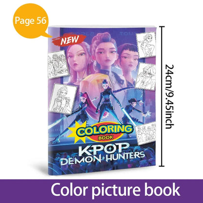 Stress Relief Coloring Book Cute Anime Girls 36/56 Pages Relaxing Activity Book for Adults Kids Birthday Gifts