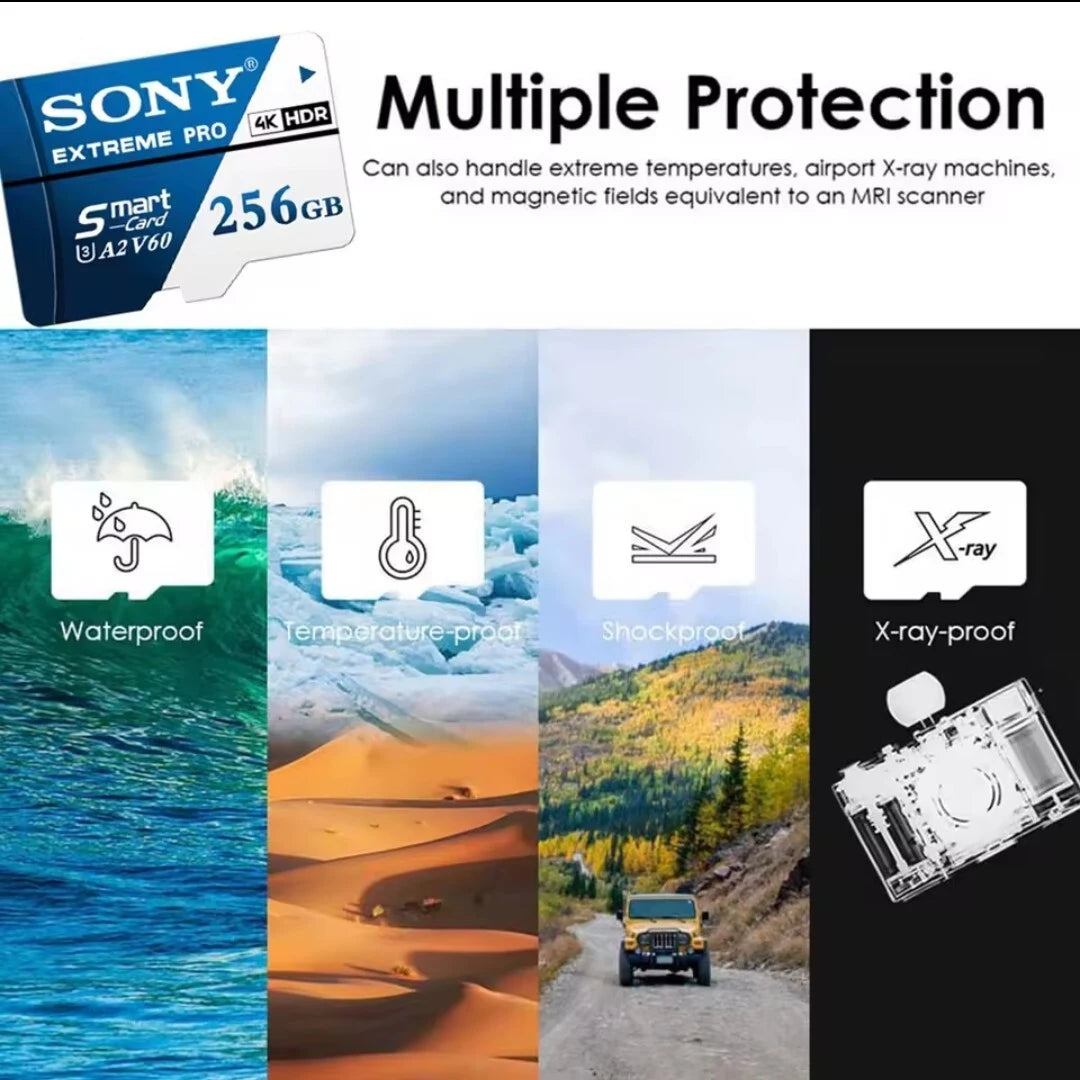 Original Sony Micro SD Card High Speed SD Memory Card 128GB U3 V60 TF Flash Cards For Phone Camera PC 1024GB 512GB 256GB 64GB