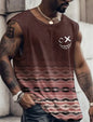 Sports Vest Mens Loose Summer Trendy Fitness Sleeveless Bottom Shirt Retro Oversized Round Neck Short Sleeve T Shirt 2Xs-6Xl