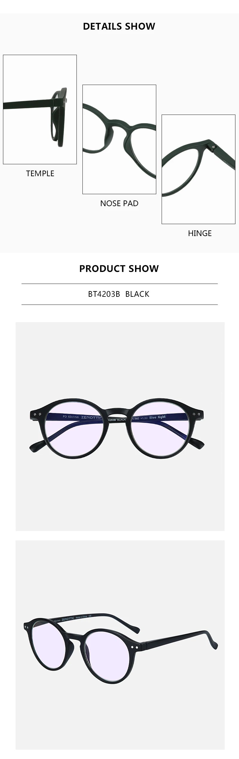 ZENOTTIC 2026 Retro Reading Glasses Anti Blue Light Blocking Readers Fashion Lightweight Eyeglasses Women Men Diopter 0 to 4.0