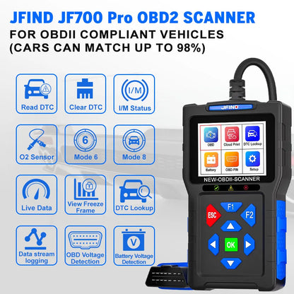 OBD2 Scanner Fault Code Reader JFIND JF700 Car Motorcycle OBDII Diagnostic Tools Voltage Charging Test for Yamaha Honda ELM327