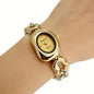Casual and Fashionable Women's Student Watch, Half-Moon-Shaped Quartz Watch, Simple Chain Bracelet-Style Wristwatch, Versatile for Everyday Use