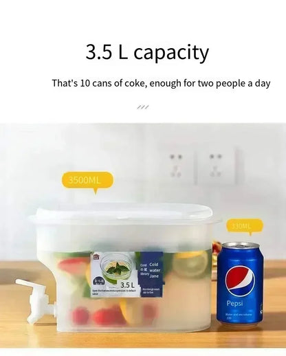 1/2pcs 3.5L Large Capacity Cold Water Jug Food Grade Cold Water Jug with Tap Ice Drink Dispenser Temperature Resistance