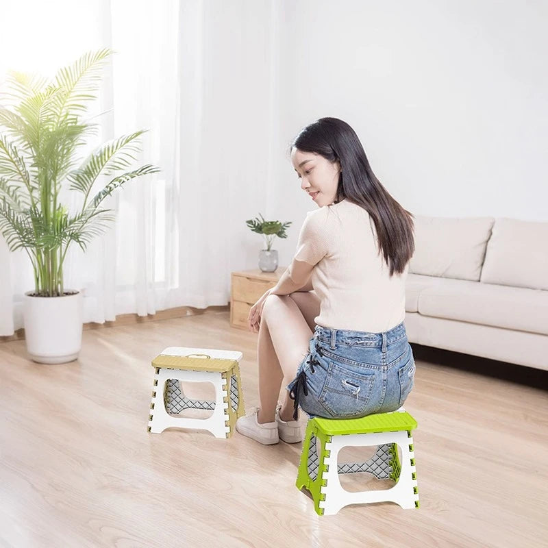 Portable Thick Plastic Folding Stool Outdoor Camping Home Use Fishing Travel Lightweight Children's Reading Chair Bathroom Chair