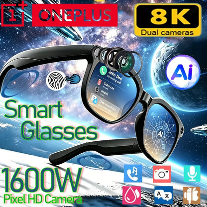 OnePlus AI Smart Wireless Glasses 8K Bluetooth Sunglasses Remote Touch Control Photo Recording Voice Assistant Translator NEW