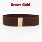 Fashion Women Elastic Band Wide Belts Simple Down Coat Waist Belt Female Buckle Black Strap Dress Decoration Accessories Ladies
