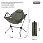 thicken Outdoor folding aluminum alloy rocking chair, camping leisure, portable adult swing chair, backrest chair with pillow