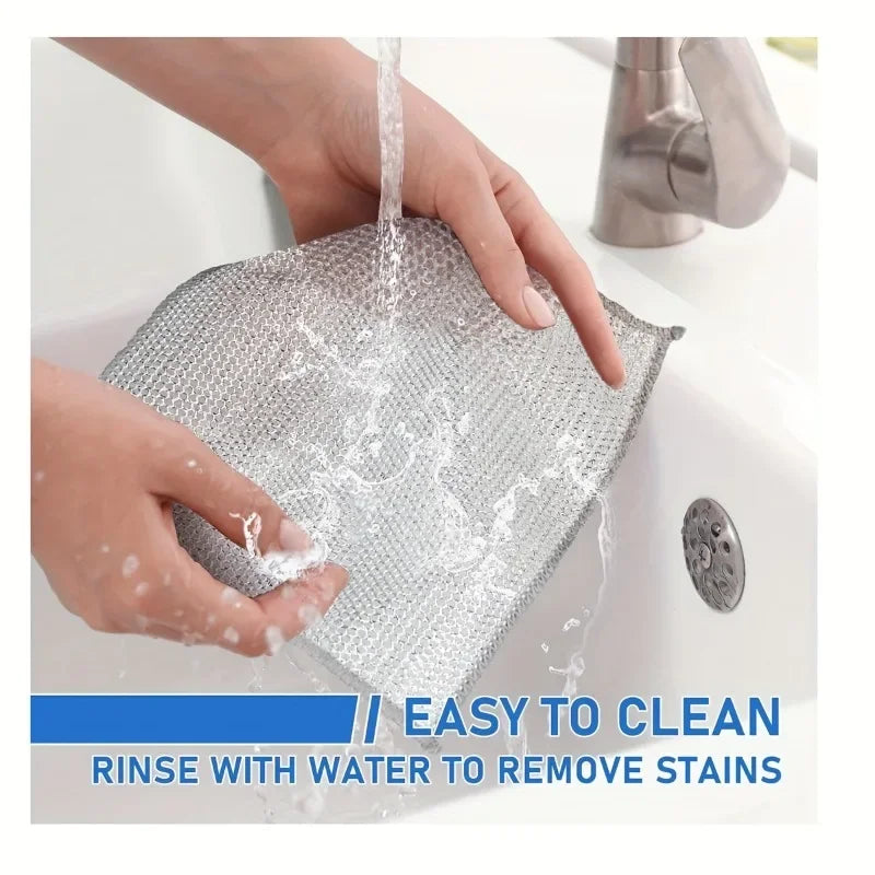 5/10/20/30 Silver Wire Cleaning Cloths Kitchen Dishwashing Cloths Non-Stick Oil Stain Removal Wipes Reusable Multi-Purpose Cleaning Towels Suitable for Tableware and Stovetops