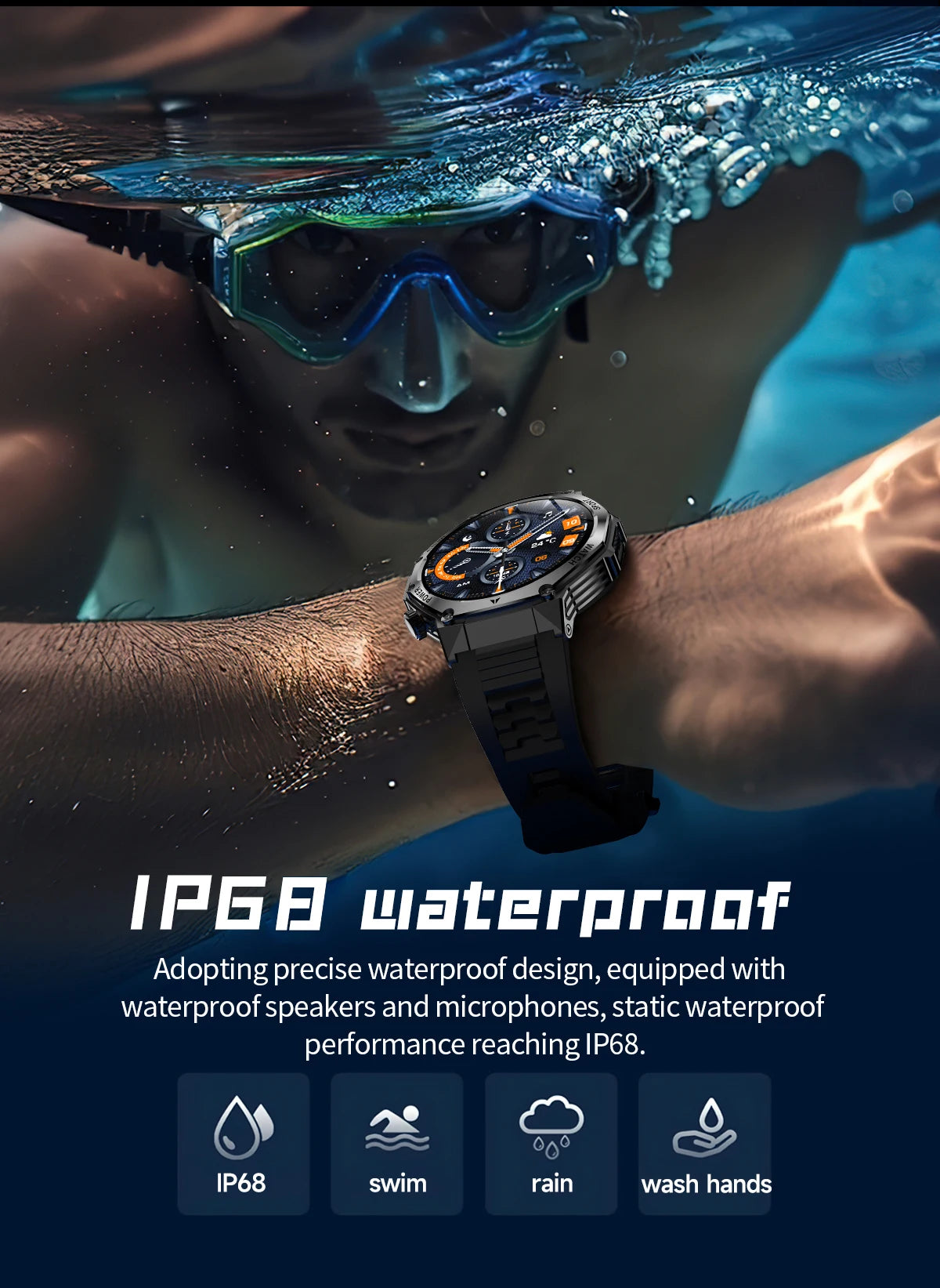 LIGE Nowy Smartwatch Męski 800 mAh Ultra Długa Żywotność Baterii Wodoodporny Zegarek Sportowy Outdoor Połączenia Bluetooth Wojskowy Smartwatch 2025
