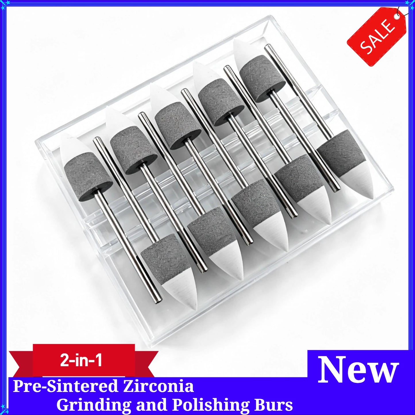 Dental Lab 2-in-1 Grinding Polishing Hand Tool for Pre-Sintered Zirconia Green State Zirconia Restoration Finishing Rotary Tool